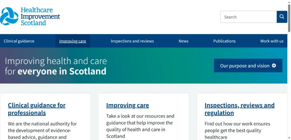 Healthcare Improvement Scotland — Official website screenshot