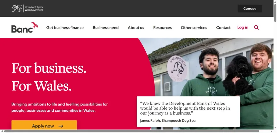 Development Bank of Wales — Official website screenshot