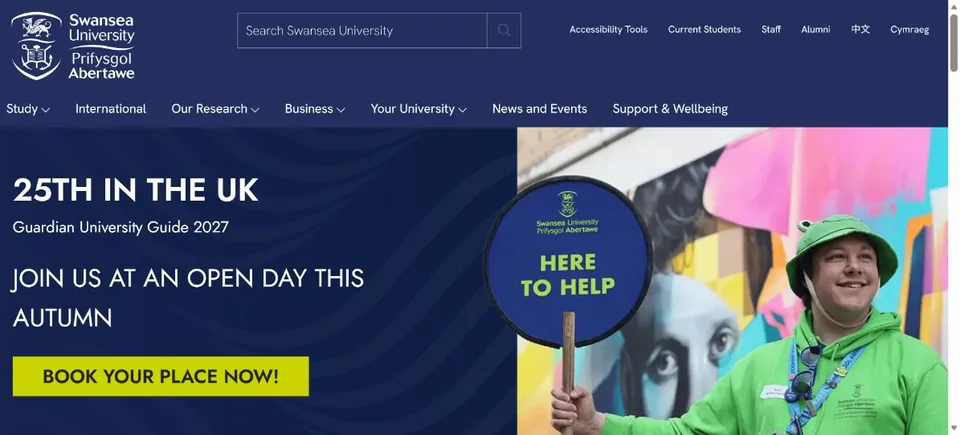 Swansea University — Official website screenshot