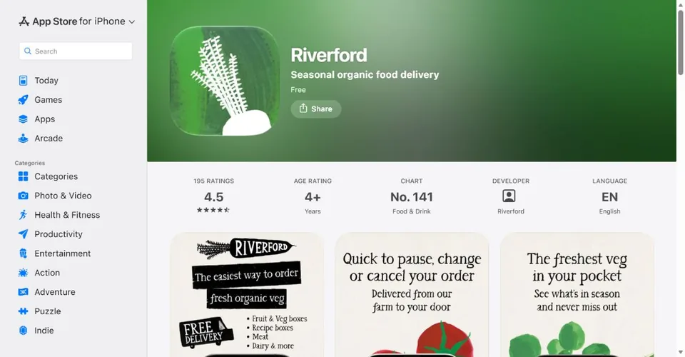 Riverford — Official UK App Store page · Riverford