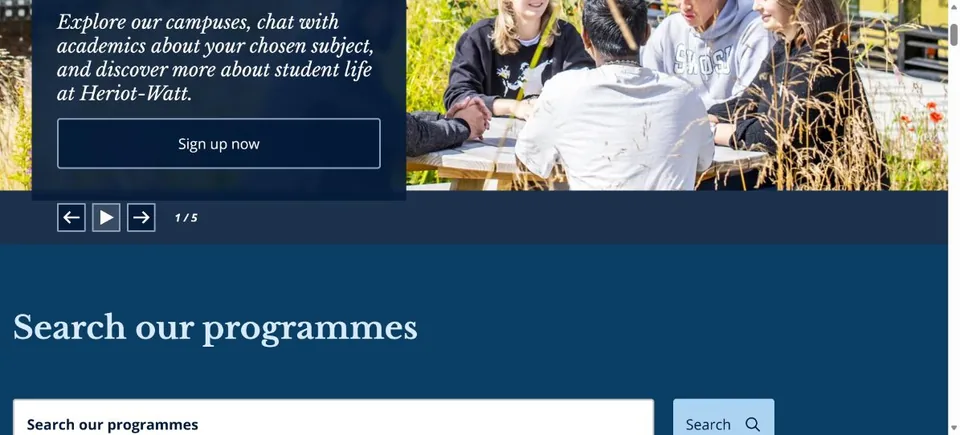 Heriot-Watt University — Official website screenshot