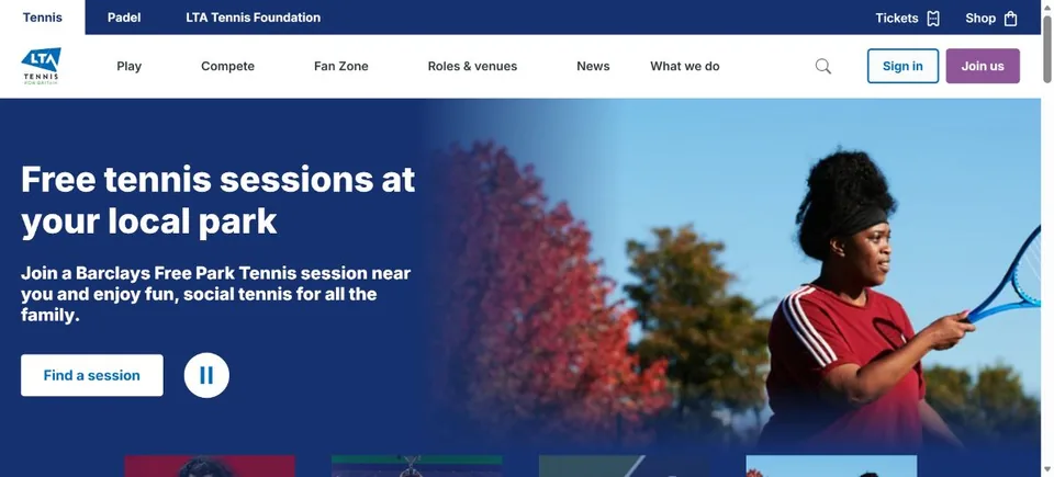 Lawn Tennis Association — Official website screenshot
