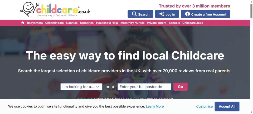 Childcare.co.uk — Official website screenshot