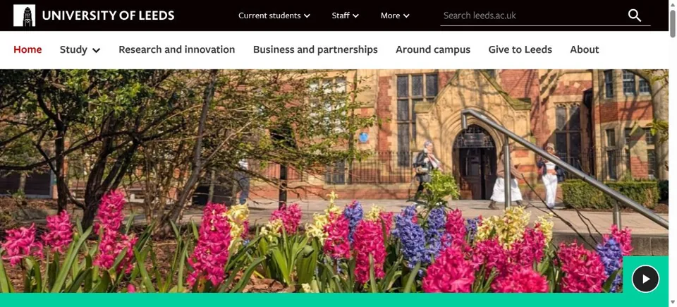 University of Leeds — Official website screenshot