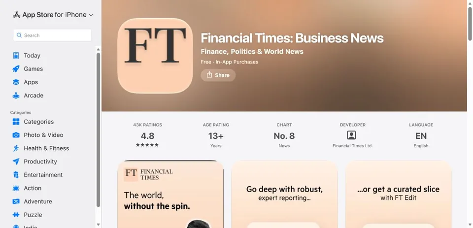 Financial Times — Official UK App Store page · Financial Times: Business News