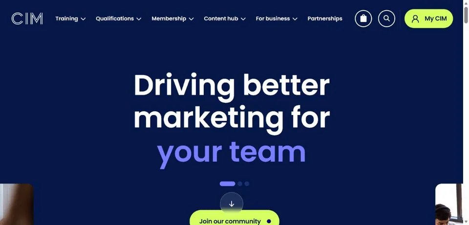 Chartered Institute of Marketing — Official website screenshot