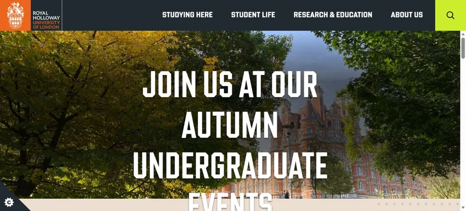 Royal Holloway, University of London — Official website screenshot