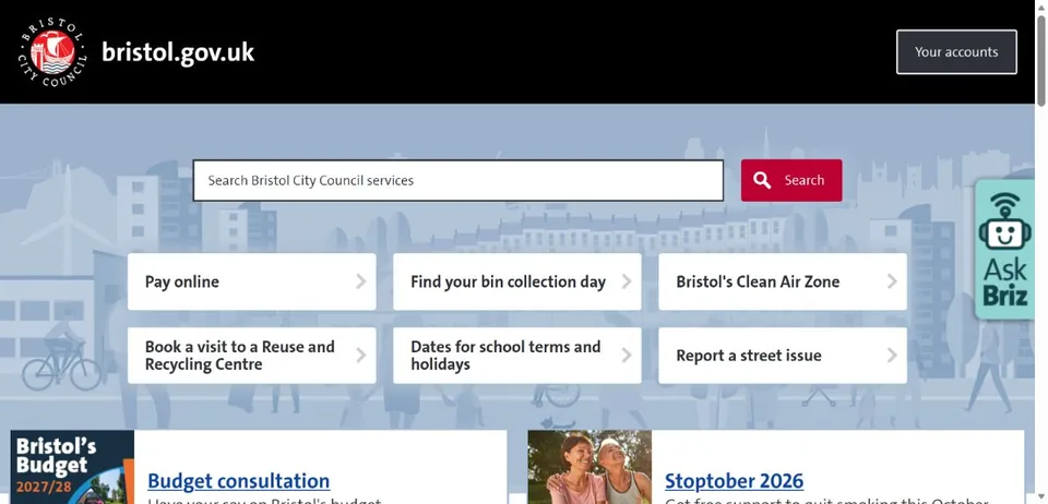Bristol City Council — Official website screenshot