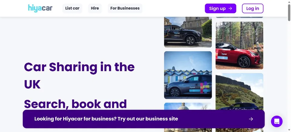 Hiyacar — Official website screenshot