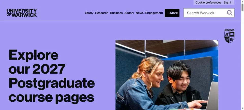 University of Warwick — Official website screenshot