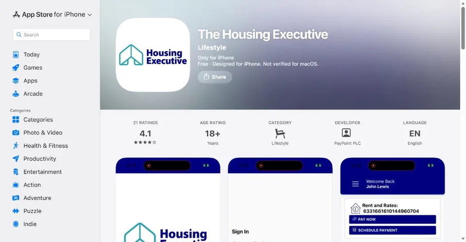 Northern Ireland Housing Executive — Official UK App Store page · The Housing Executive