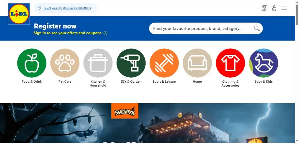 Lidl GB — Official website screenshot