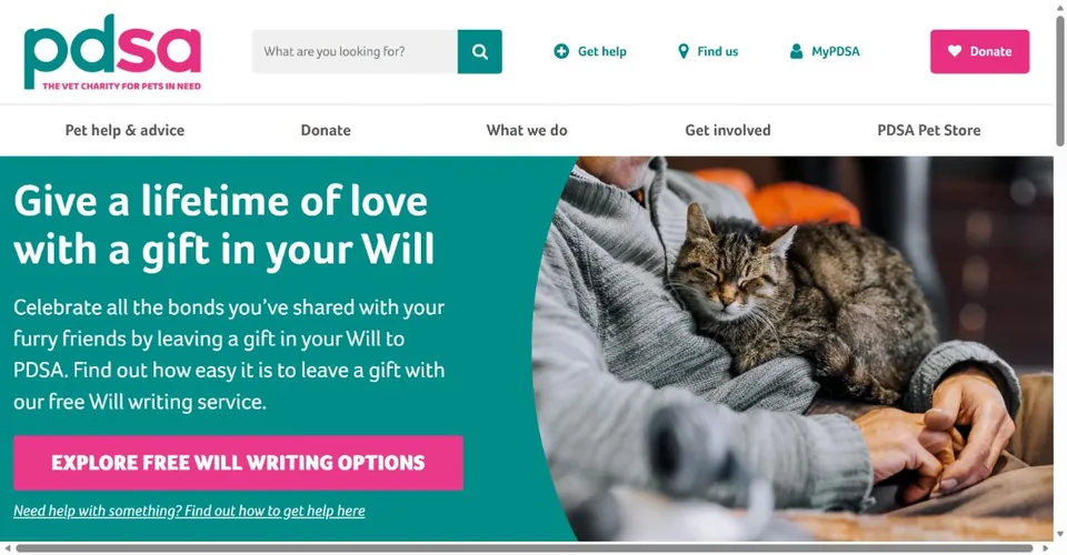 PDSA — Official website screenshot