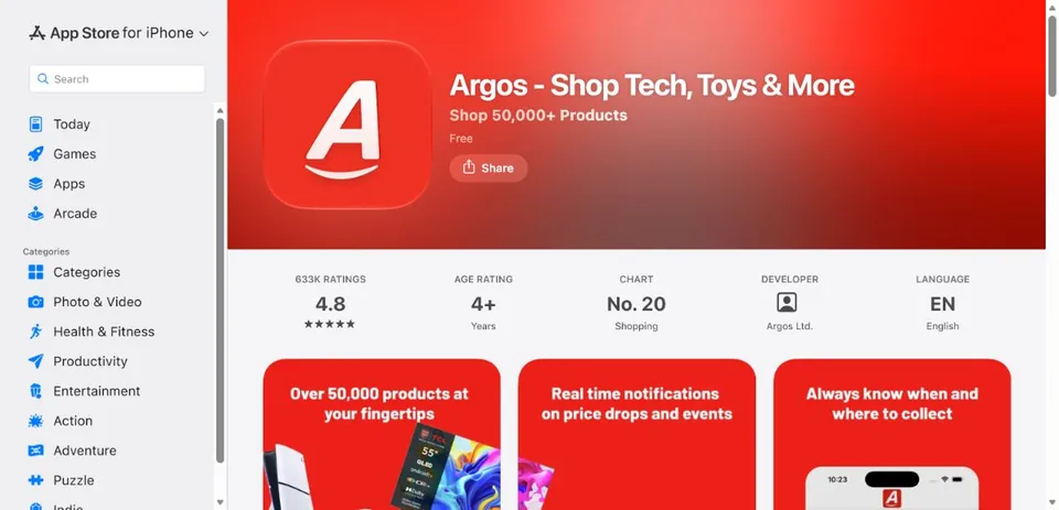 Argos — Official UK App Store page · Argos - Shop Tech, Toys & More