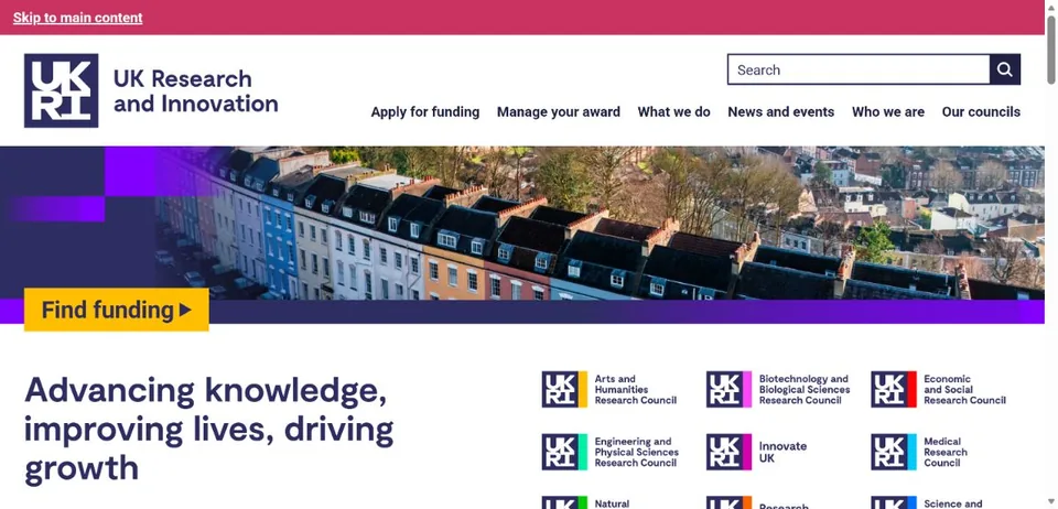 UK Research and Innovation — Official website screenshot