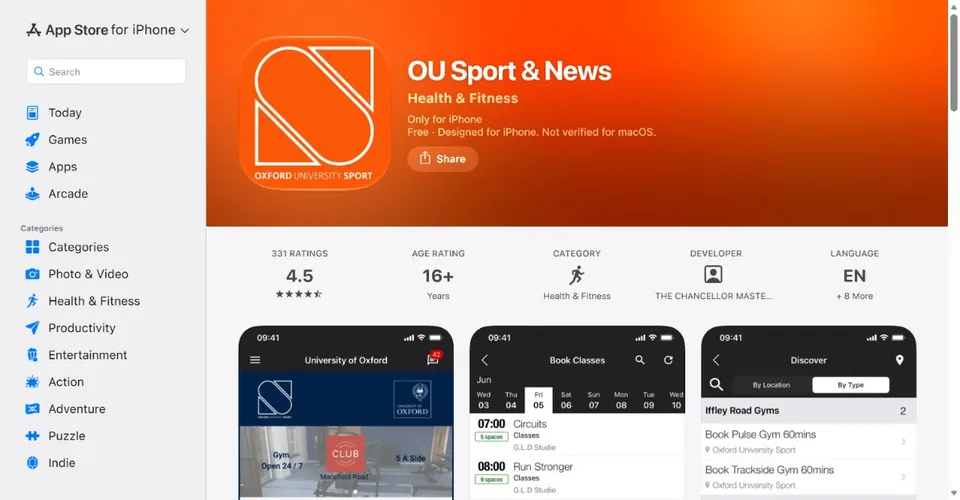 University of Oxford — Official UK App Store page · OU Sport & News