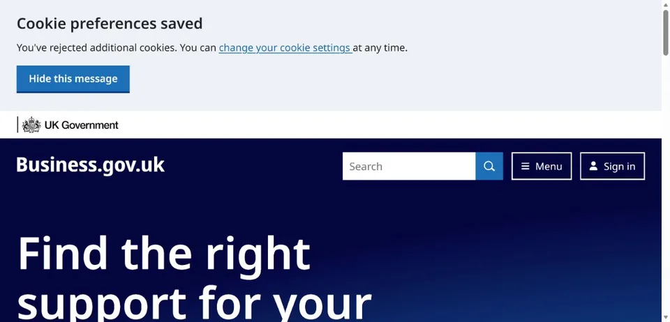 Business.gov.uk — Official website screenshot