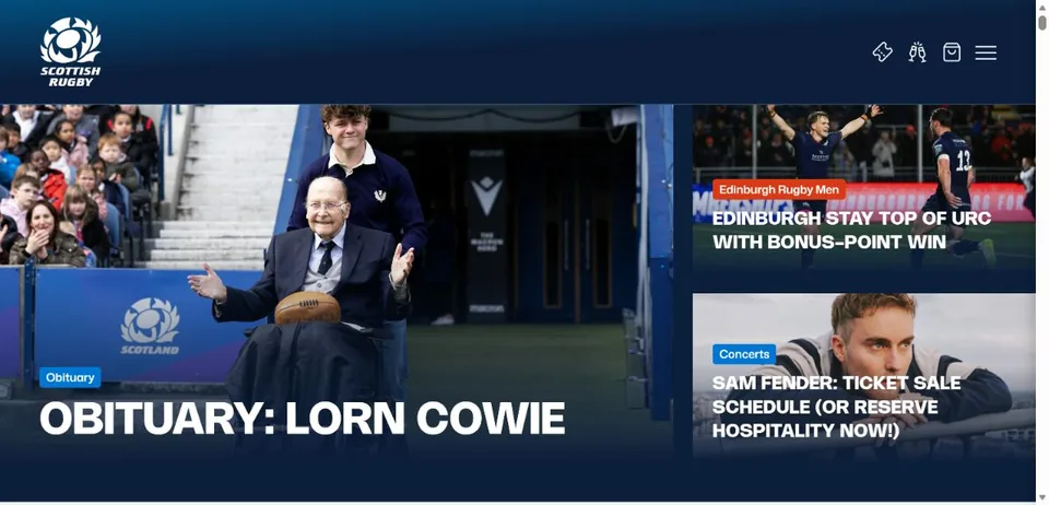 Scottish Rugby — Official website screenshot