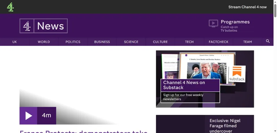 Channel 4 News — Official website screenshot