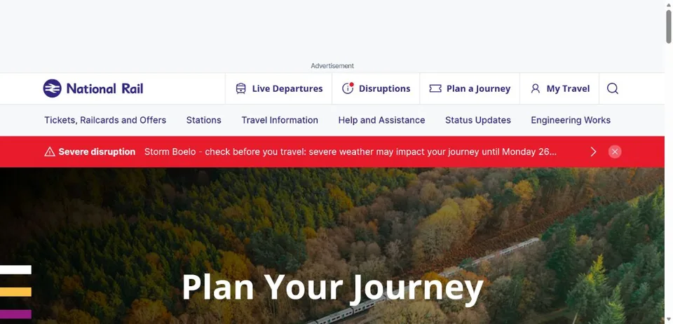 National Rail — Official website screenshot