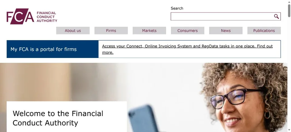 Financial Conduct Authority — Official website screenshot
