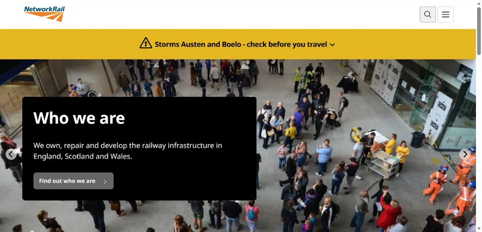 Network Rail — Official website screenshot