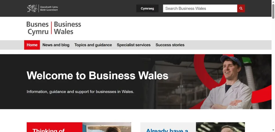 Business Wales — Official website screenshot