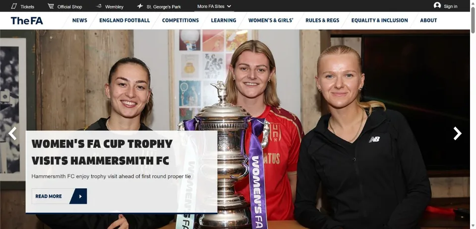 The FA — Official website screenshot